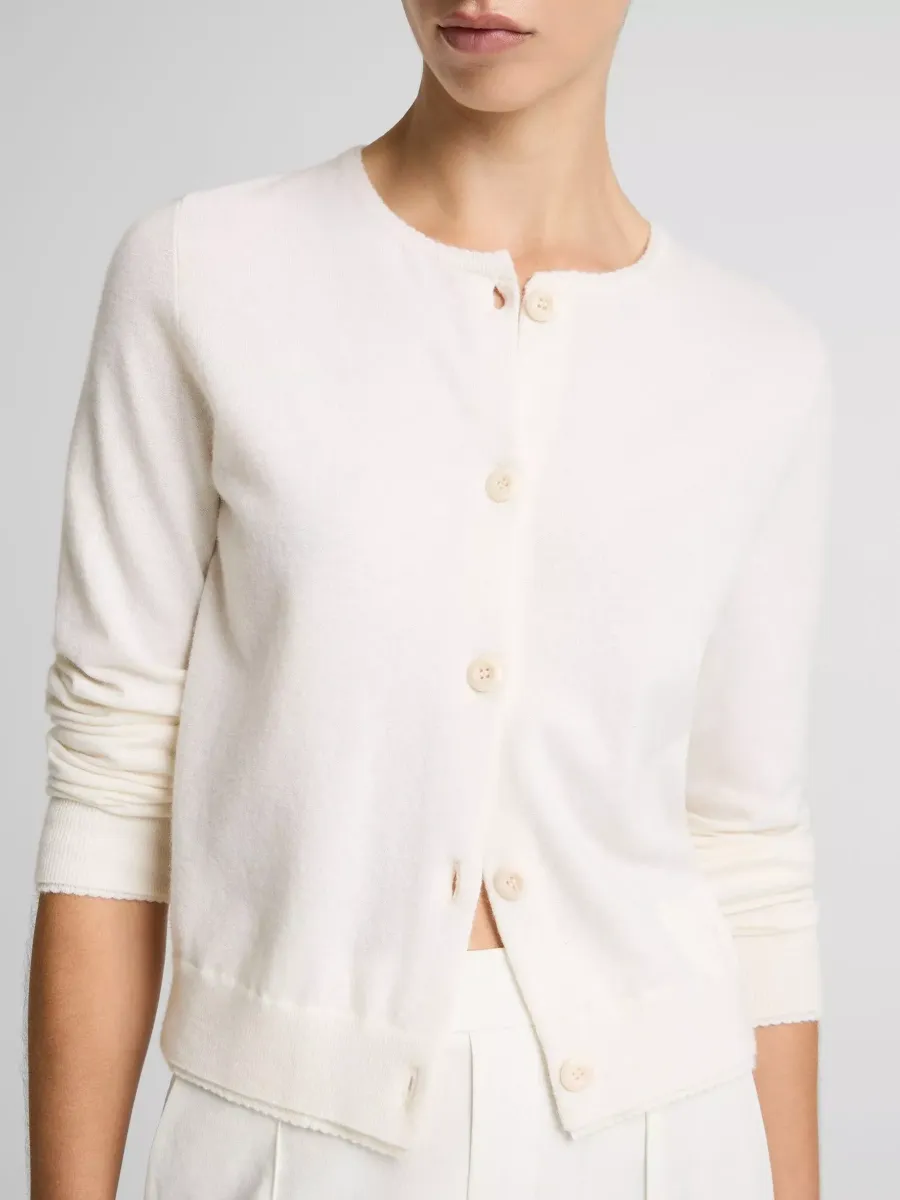 Crew Neck Button Cardigan