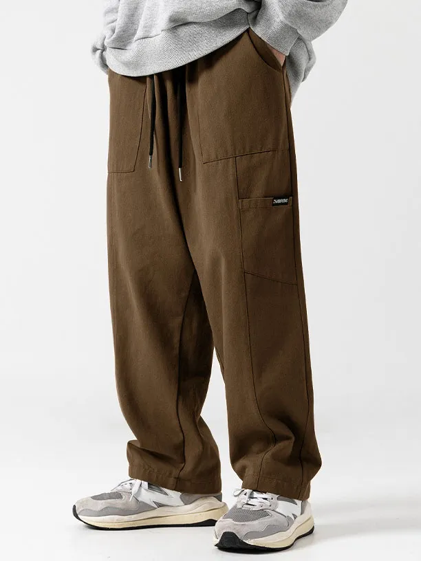 Pocket Drawstring Relaxed Trousers