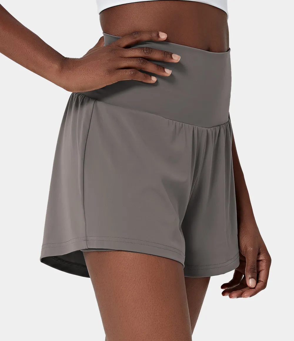 2026🔥  Super High Waisted Back Pocket & Side Hidden Pocket 2-in-1 Yoga Shorts 2.5