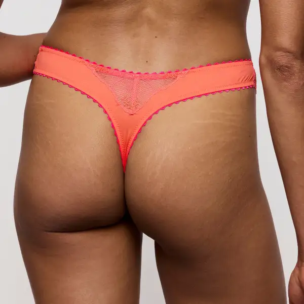 Women's Elastic Waistband Cotton Gusset Floral Embroidery Cotton Decorative Bow Soft Fabric Tanga Panty