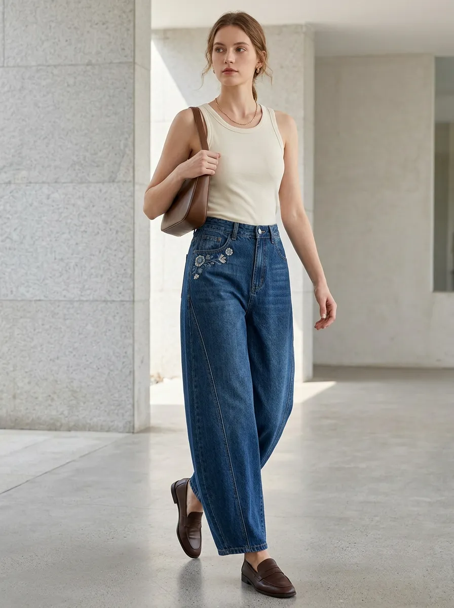 Women's Wide Leg Casual Denim Jeans