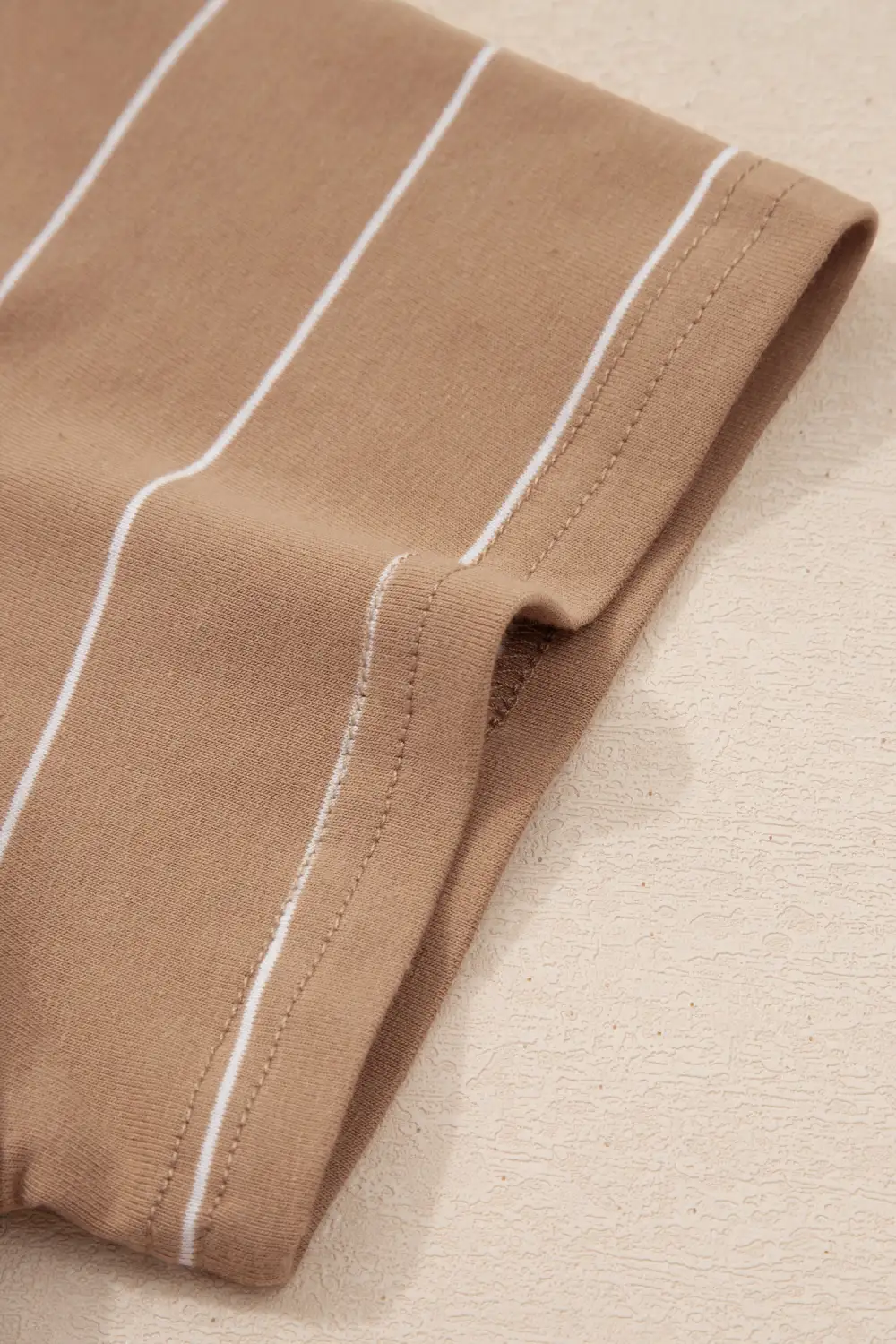 Gathered Detail Striped Slit Short Sleeve Maxi Dress