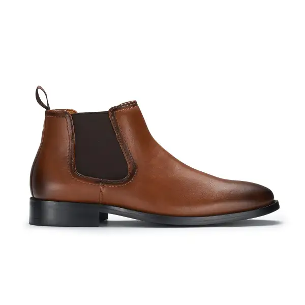 Classic Faux-Leather Slip-On Elastic-Side Chelsea Boots