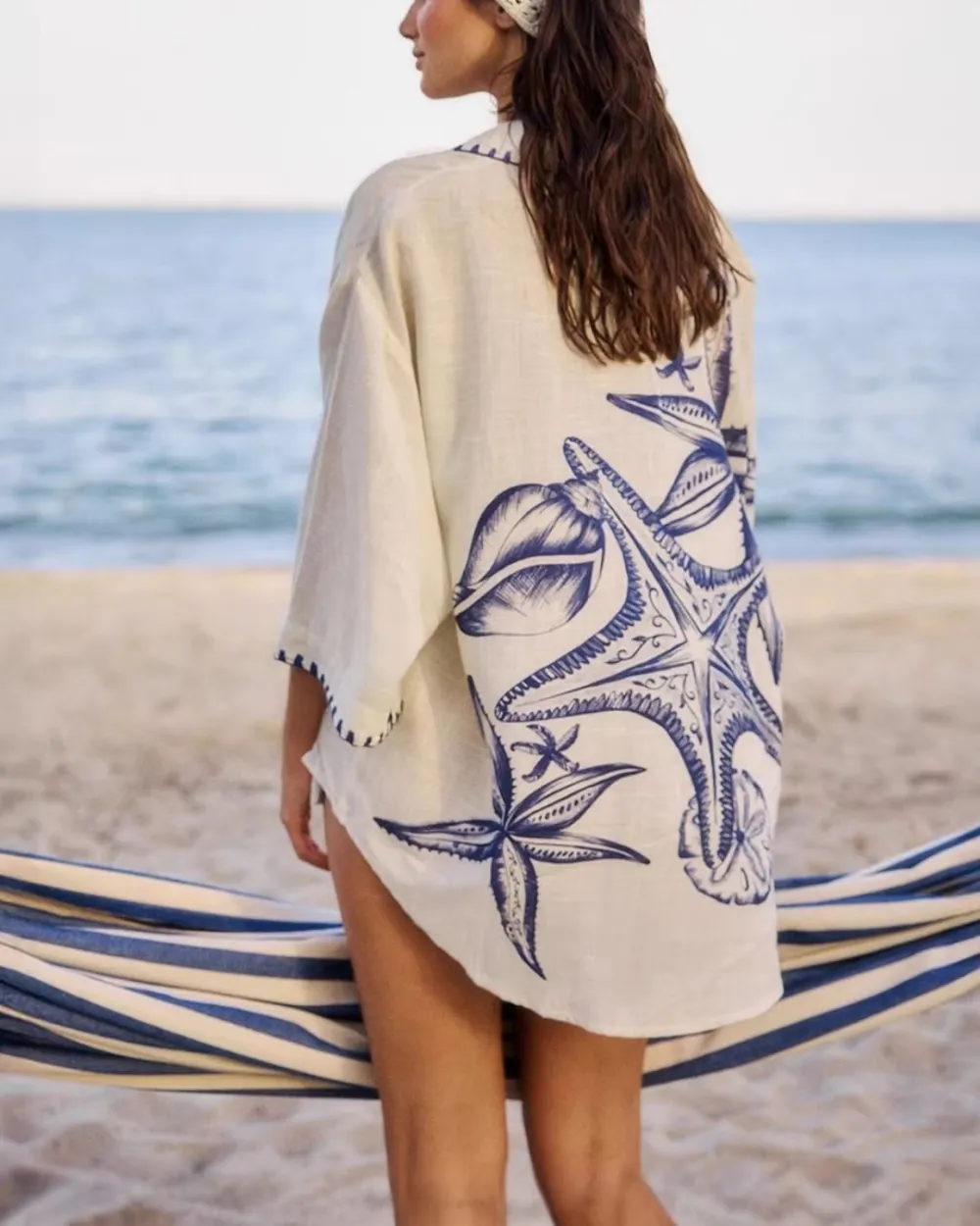 Seashell Print Shirt and Shorts Set