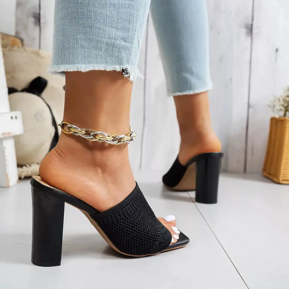 Lightweight Open Toe Block Heels Sandals