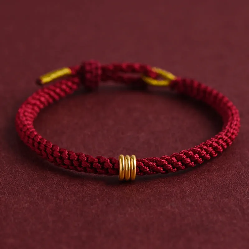 Triple Ring Design Handmade Connection Braided Rope Bracelet