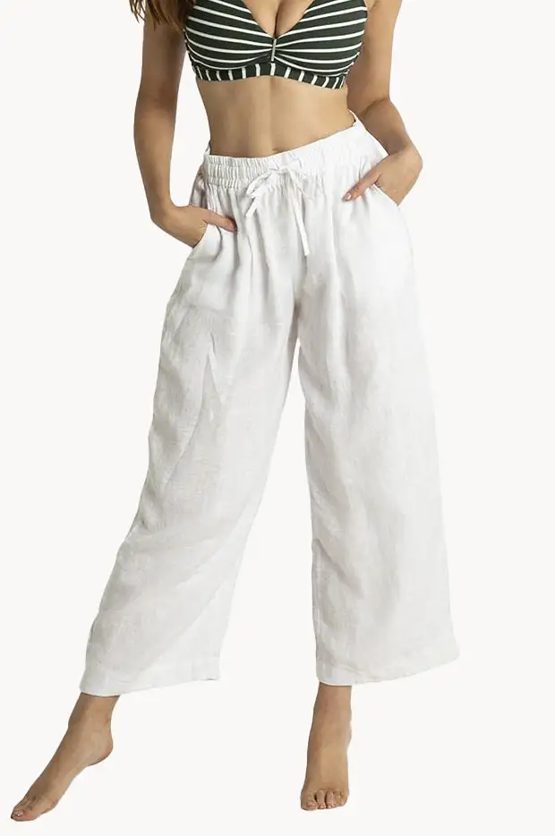 Linen Straight Leg Resort Pants