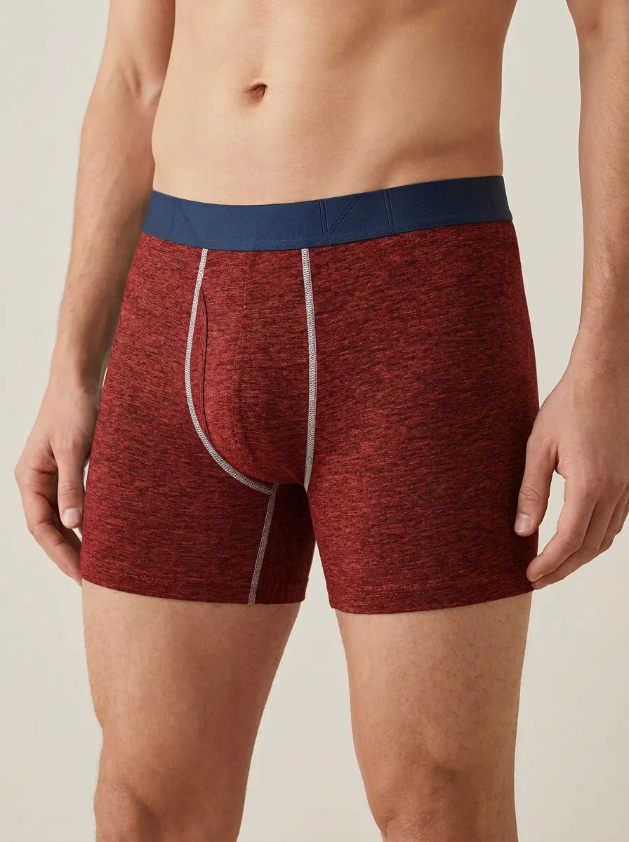 Men's Charcoal Heather Contrast Waistband Boxer Briefs