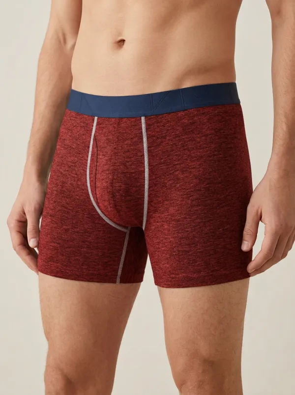 Men's Charcoal Heather Contrast Waistband Boxer Briefs