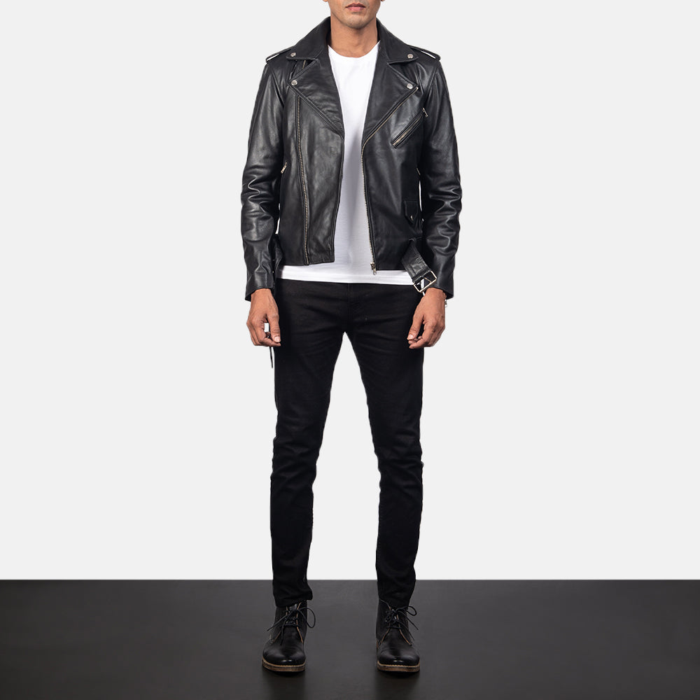 Men's Rugged Biker Leather Jacket