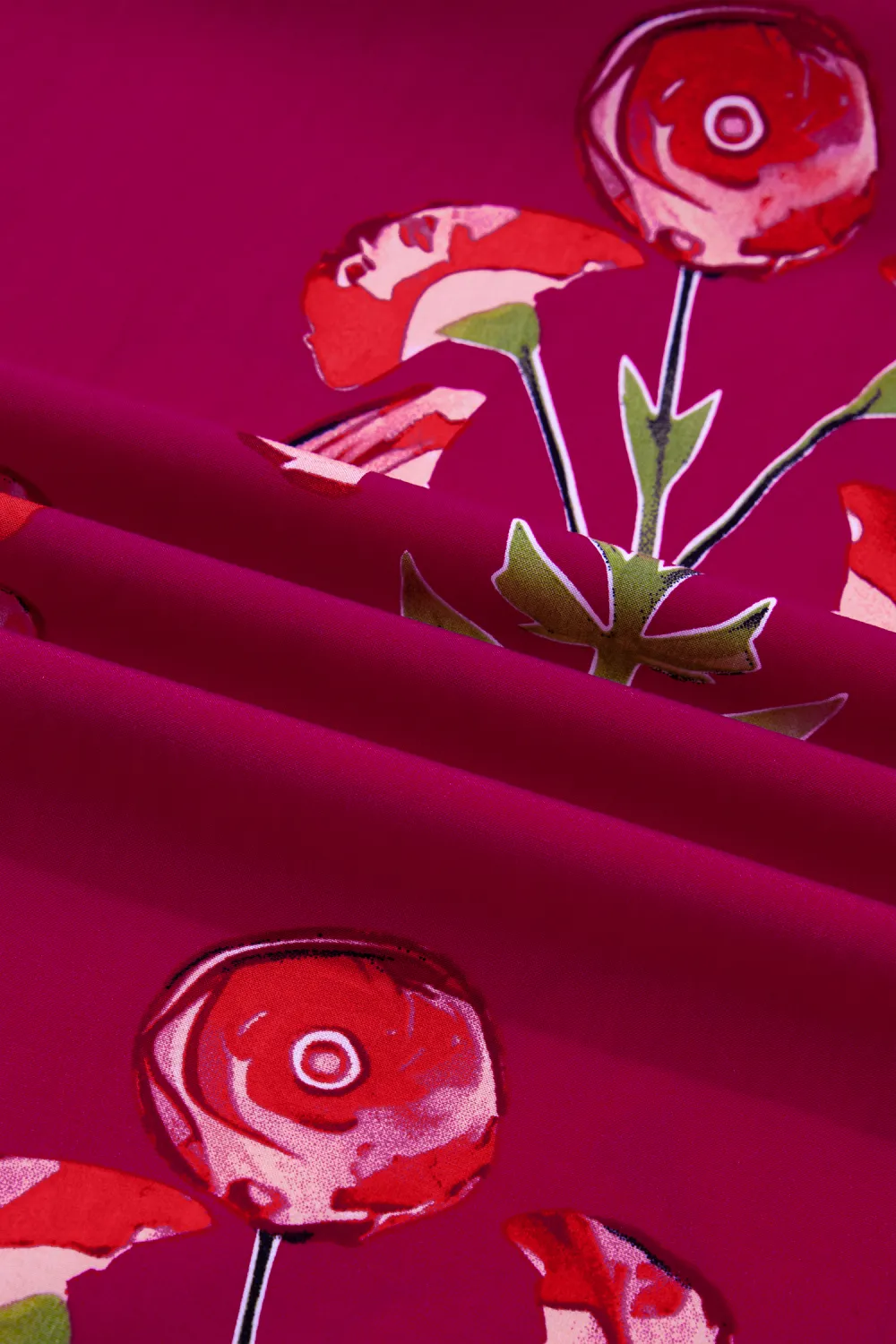 Red Floral Ruffle Maxi Dress