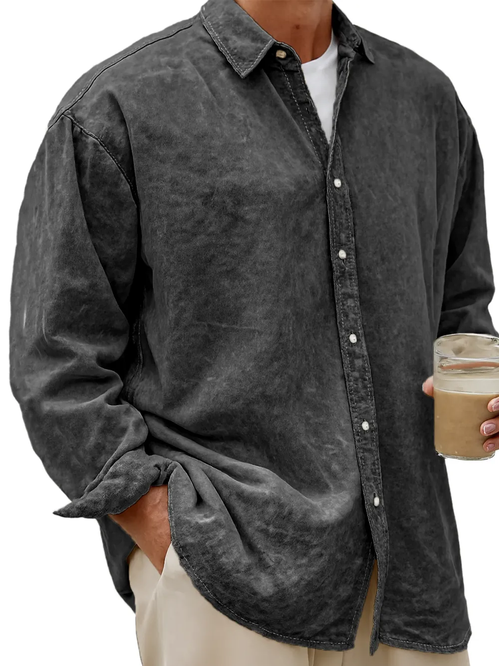 Lyocell Blend Long Sleeve Shirt