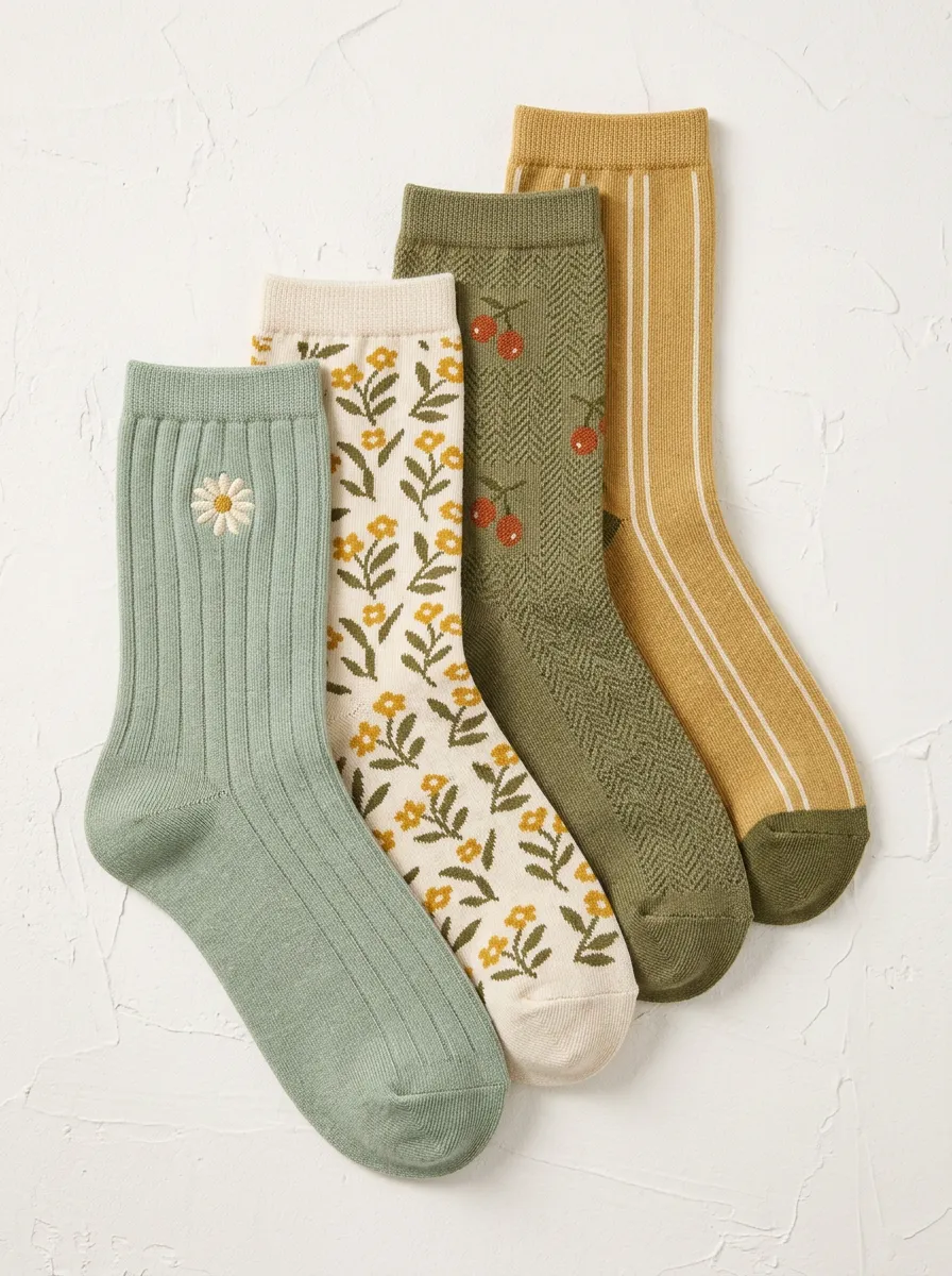 Women's Sport-Inspired Four Pair Socks