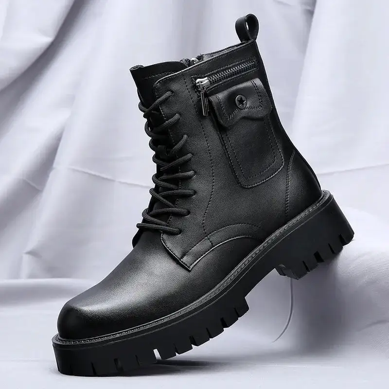 Leather Lace-Up Ankle Boots