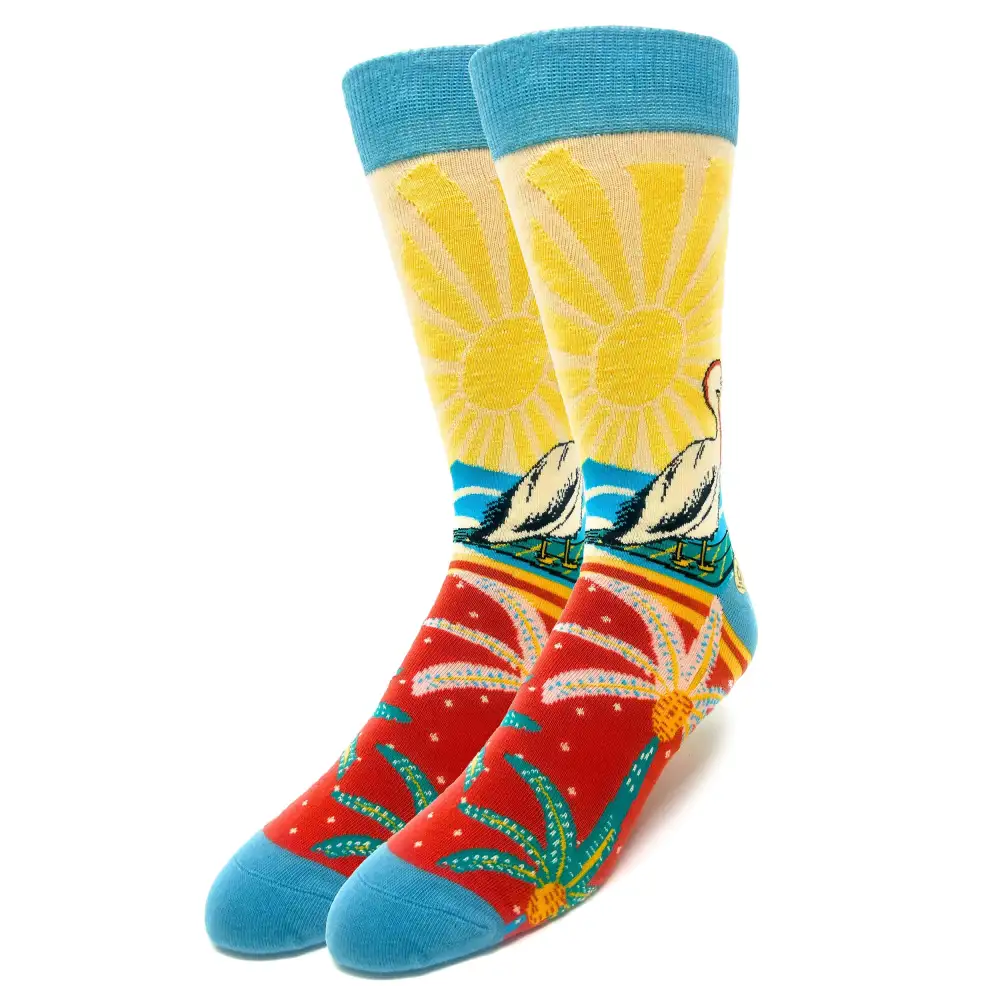 Classic Cotton Blend Sun Motif Crew Socks