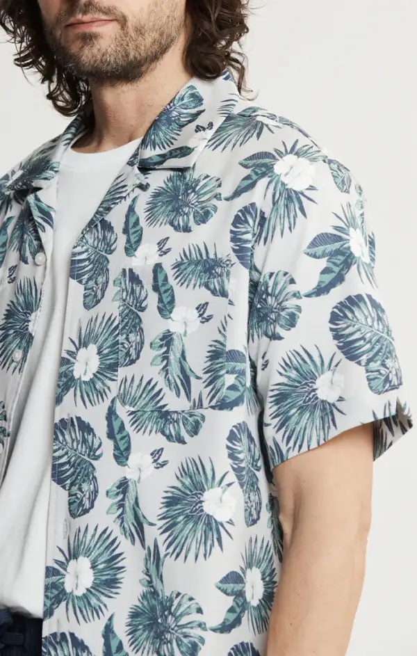 Lyocell Twill Short Sleeve Camp Shirt