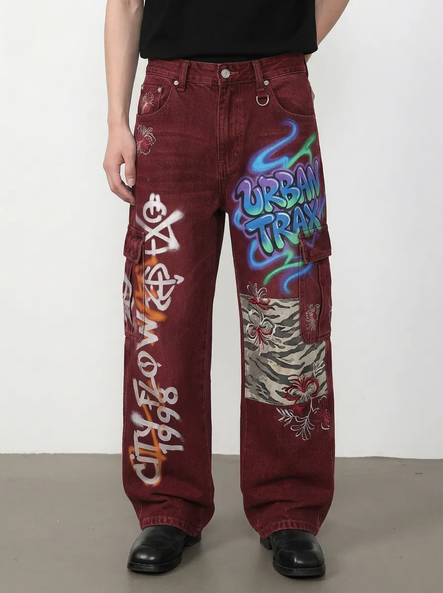 Men's Urban Trax Graffiti Cargo Jeans