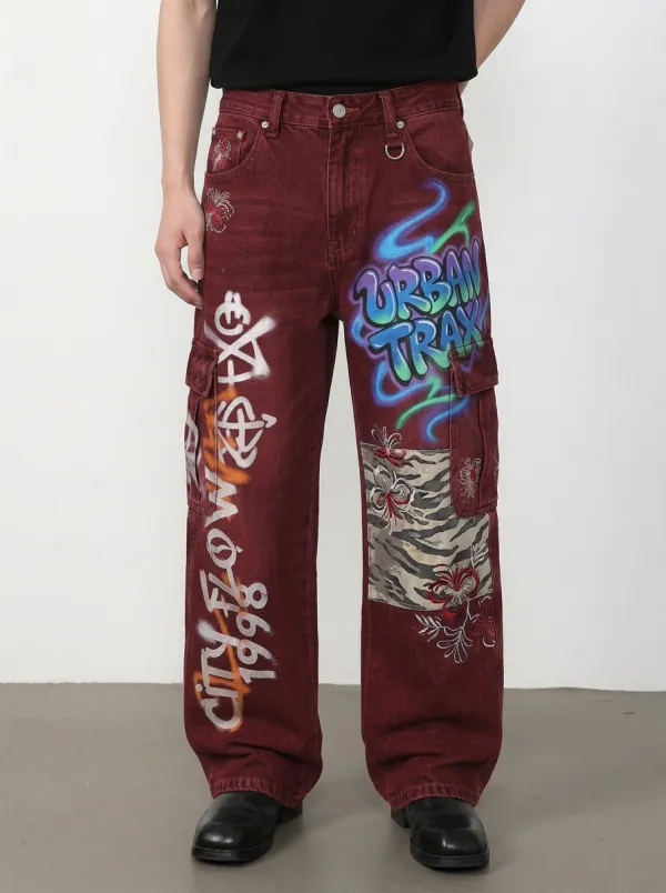Men's Urban Trax Graffiti Cargo Jeans