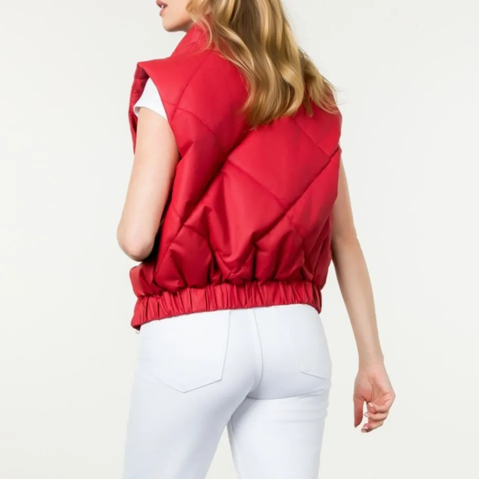 Leather Puffer Vest