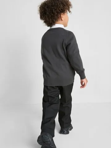3-7yrs | 2pk Unisex Cotton Rich V-Neck School Jumpers