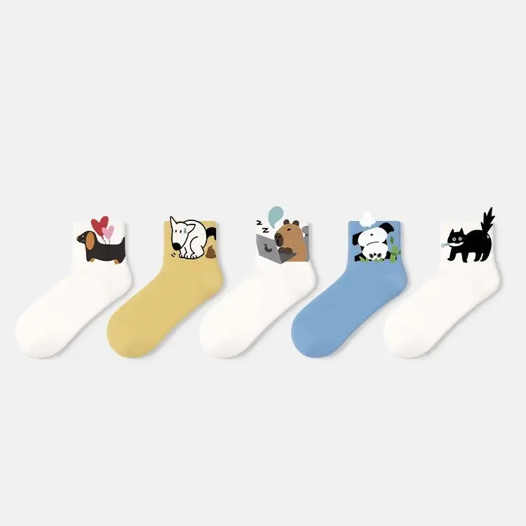 Whimsical Cartoon Animal Ankle Socks