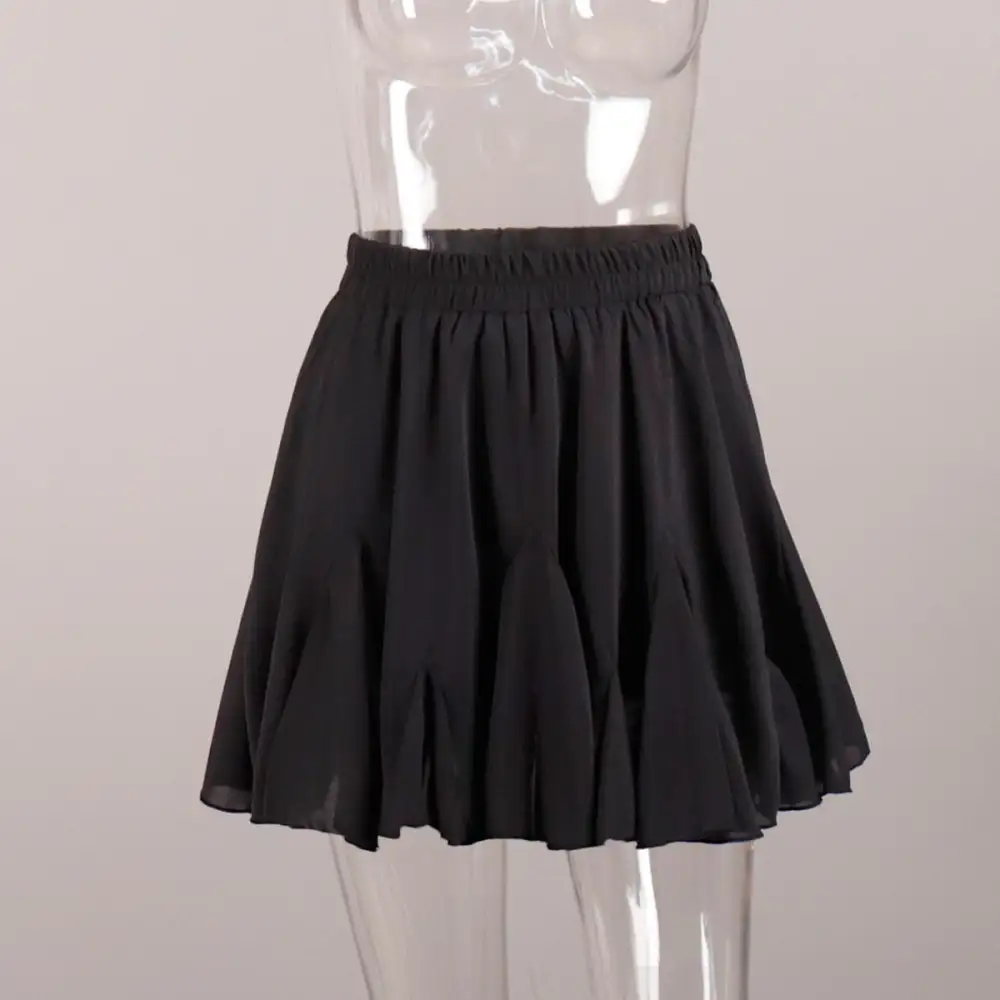 Contemporary Pleated Short Skirt With Lace Trim