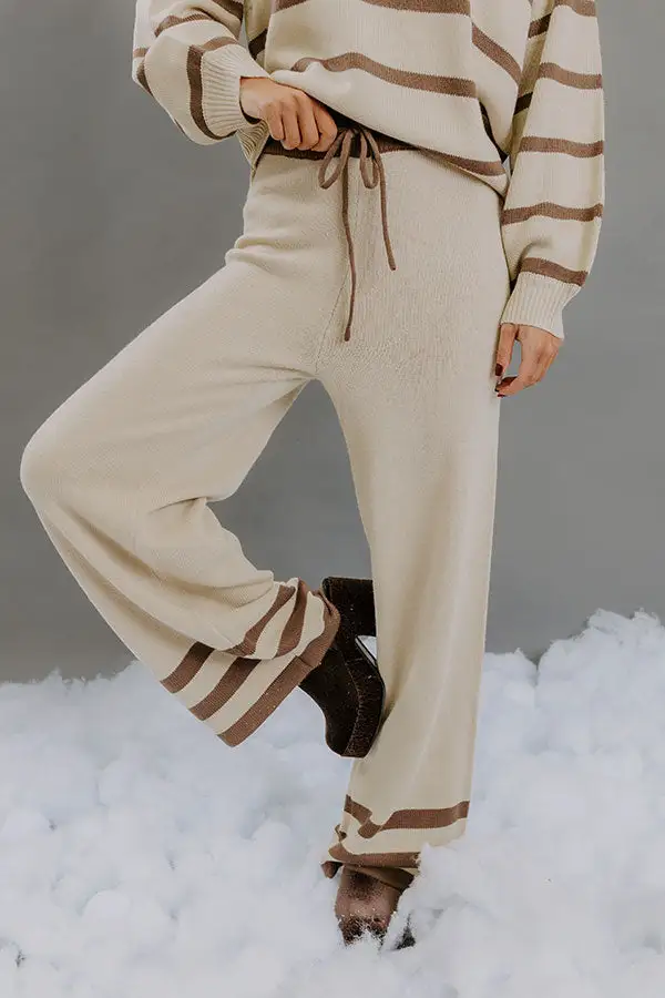 Darling High Waist Stripe Knit Pants
