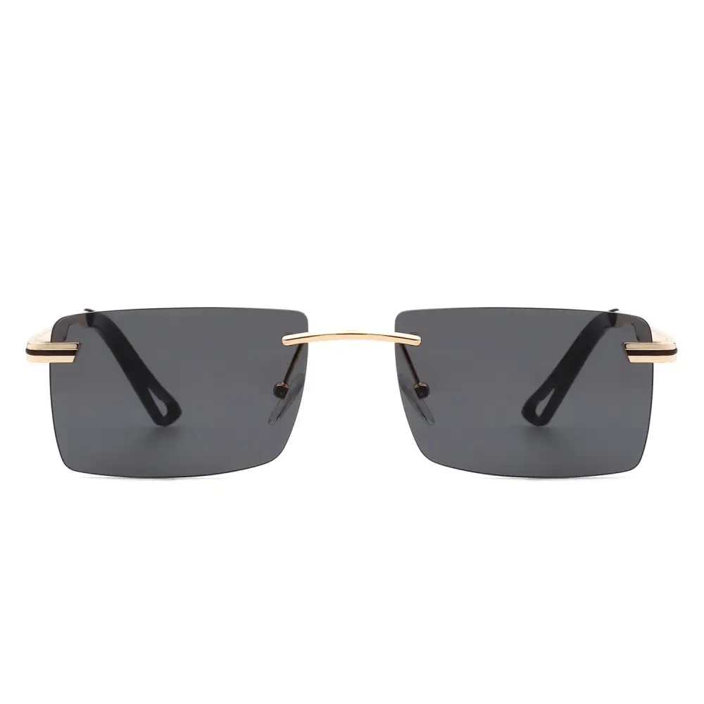 Smooth Rectangle Rimless Frame Sunglasses
