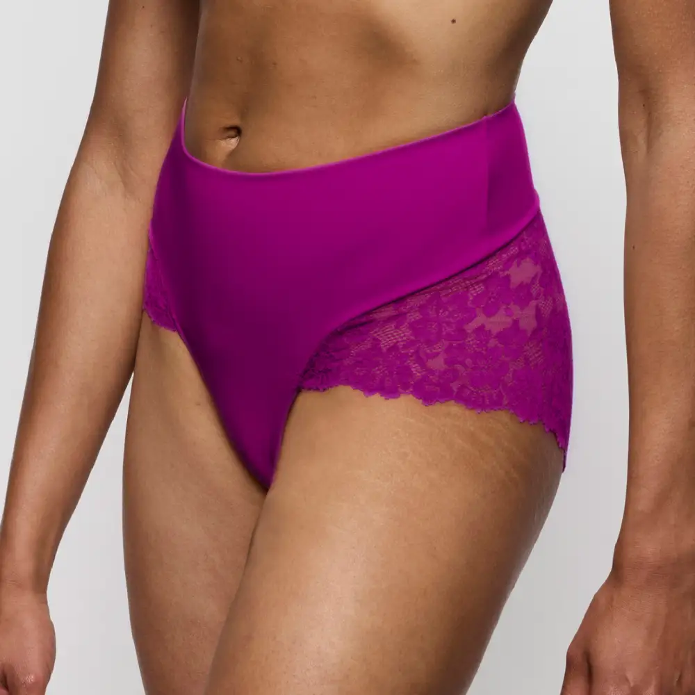 Women's Full Coverage Seamless Bonded Edge Elastic Waistband Cotton Gusset Floral Lace Cotton Retro Detail Soft Fabric Stretch Fit High Waist Panty