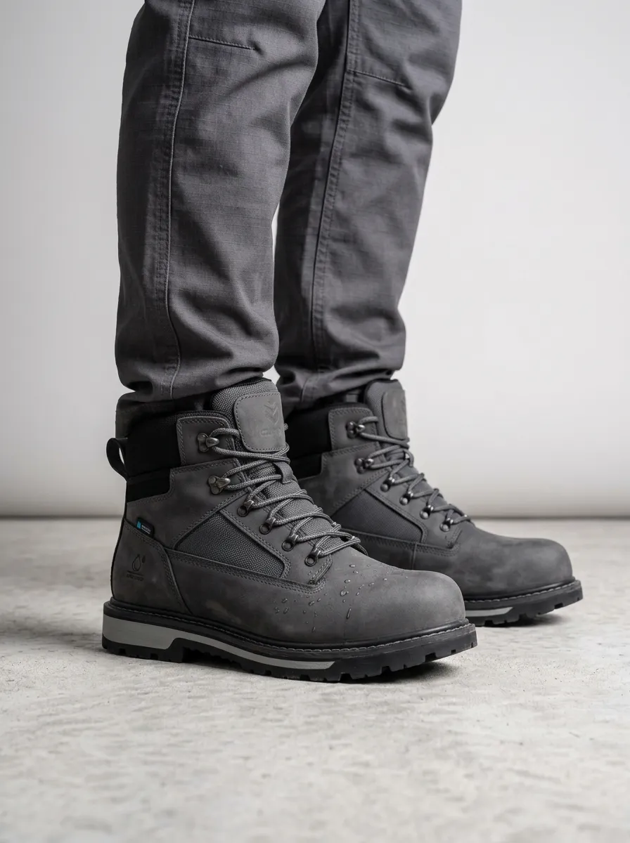 Men's Outdoor Waterproof Construction Graphic Detail Work Boots