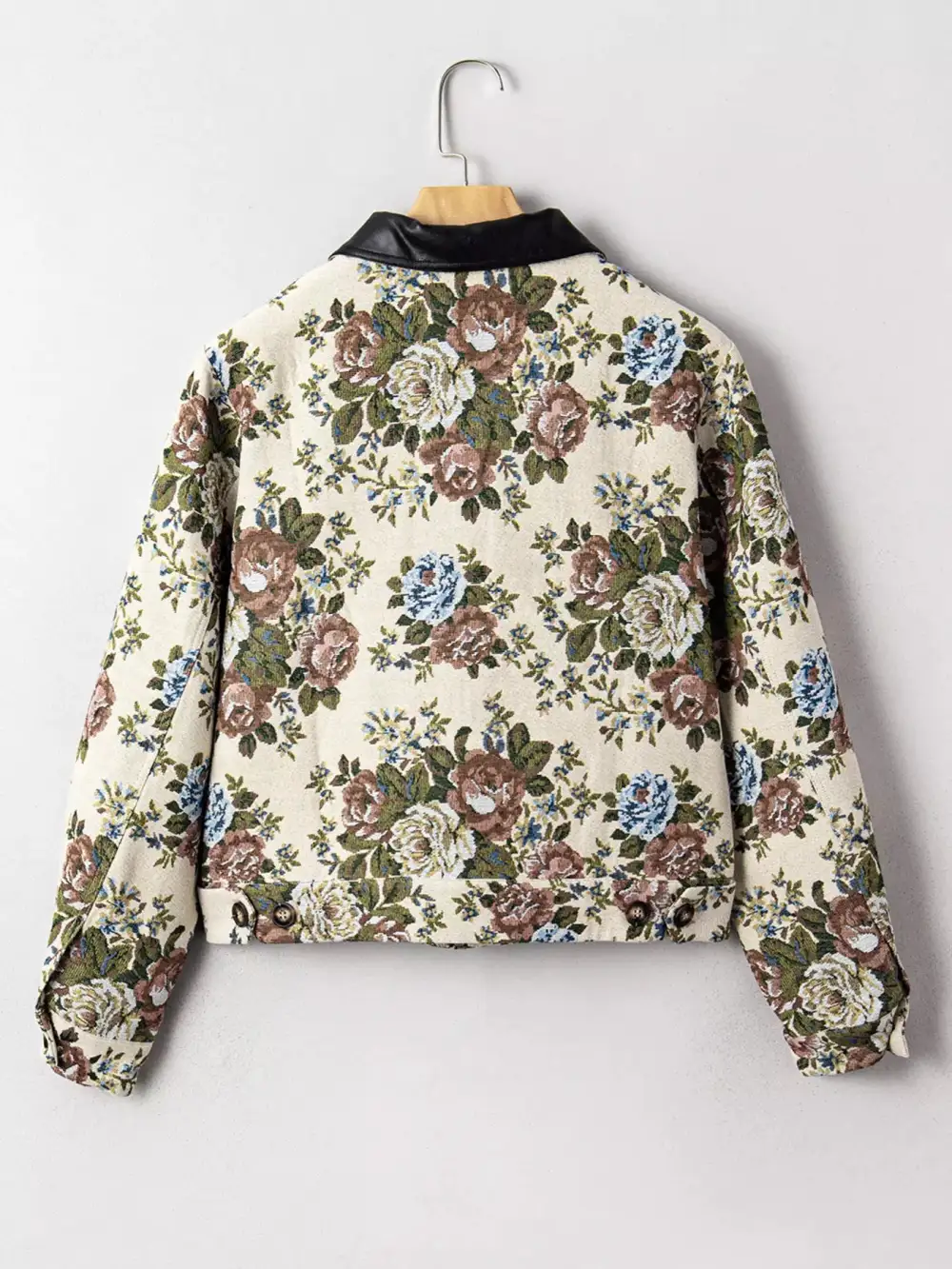 Floral Zip Front Casual Jacket