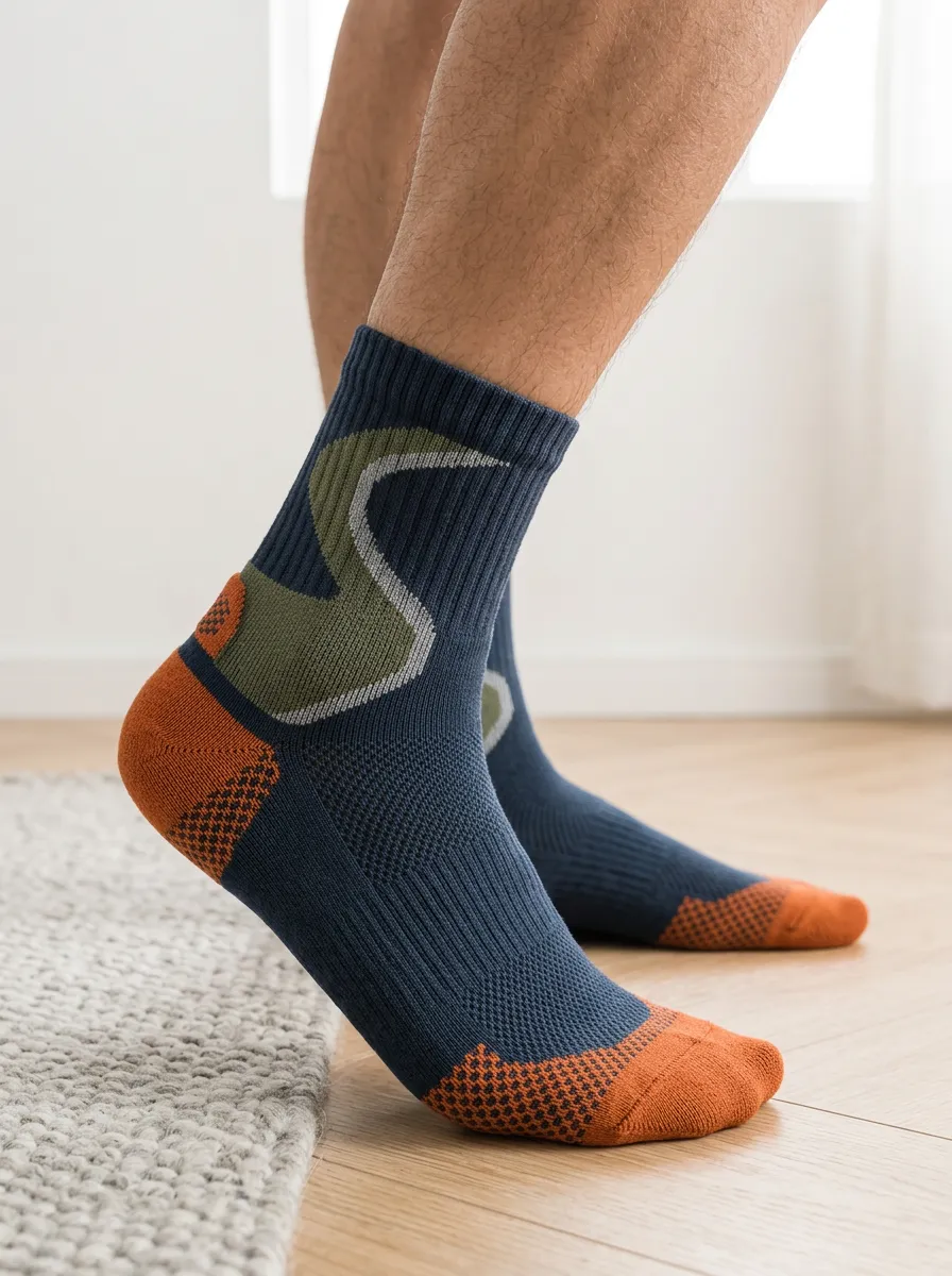 Men's Sporty Style Colorblock Geometric Printed Socks