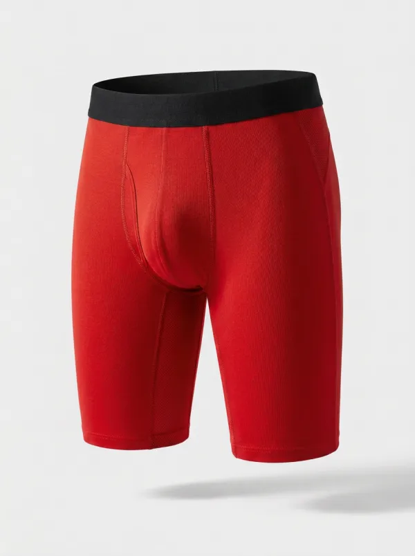 Men's Athletic Performance Solid Charcoal Printed Boxer Briefs