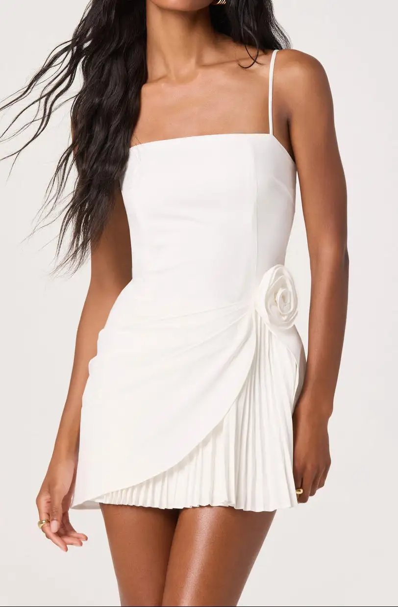 Pleated Mini Easy Fit Dress