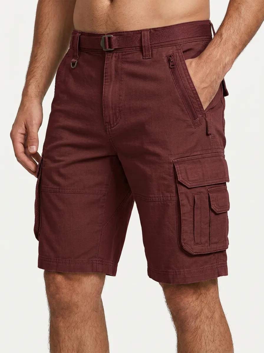 Men's Multi-Pocket D-Ring Cargo Shorts