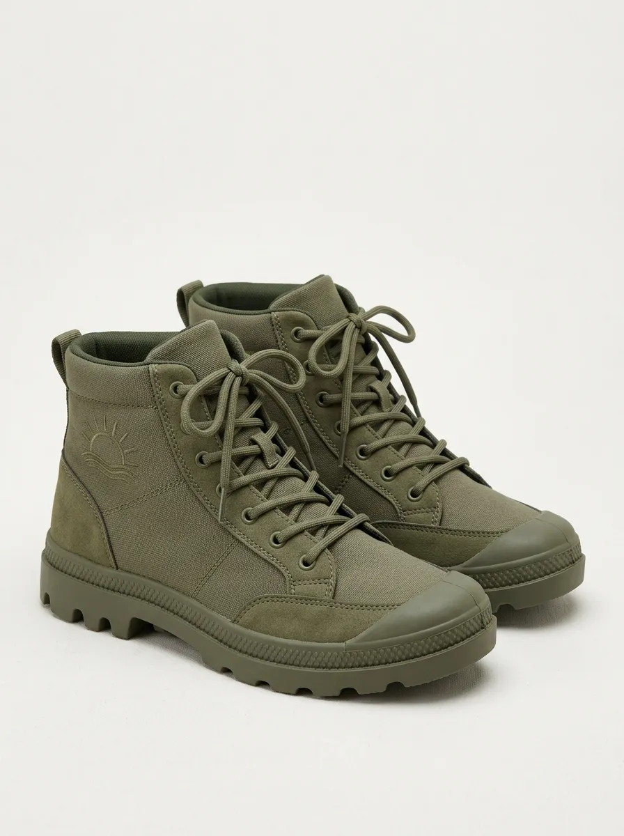 Sunrise-Wave Canvas Hiking Boots
