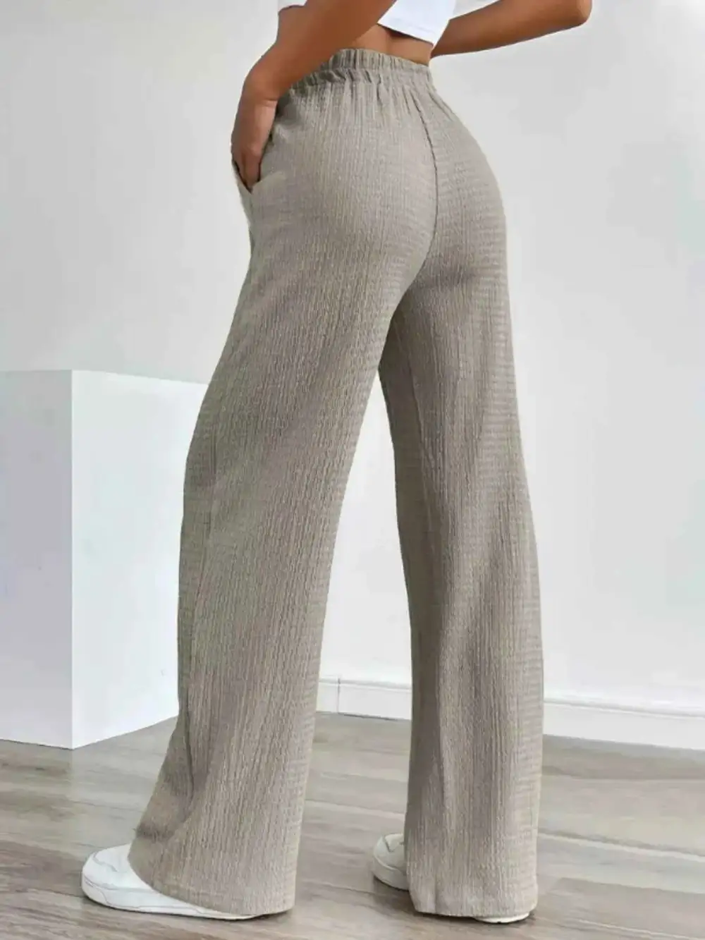 Texture Wide-Leg Pants