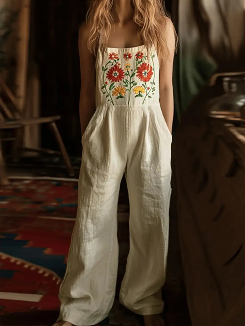 Polished Floral Wide Leg Jumpsuit