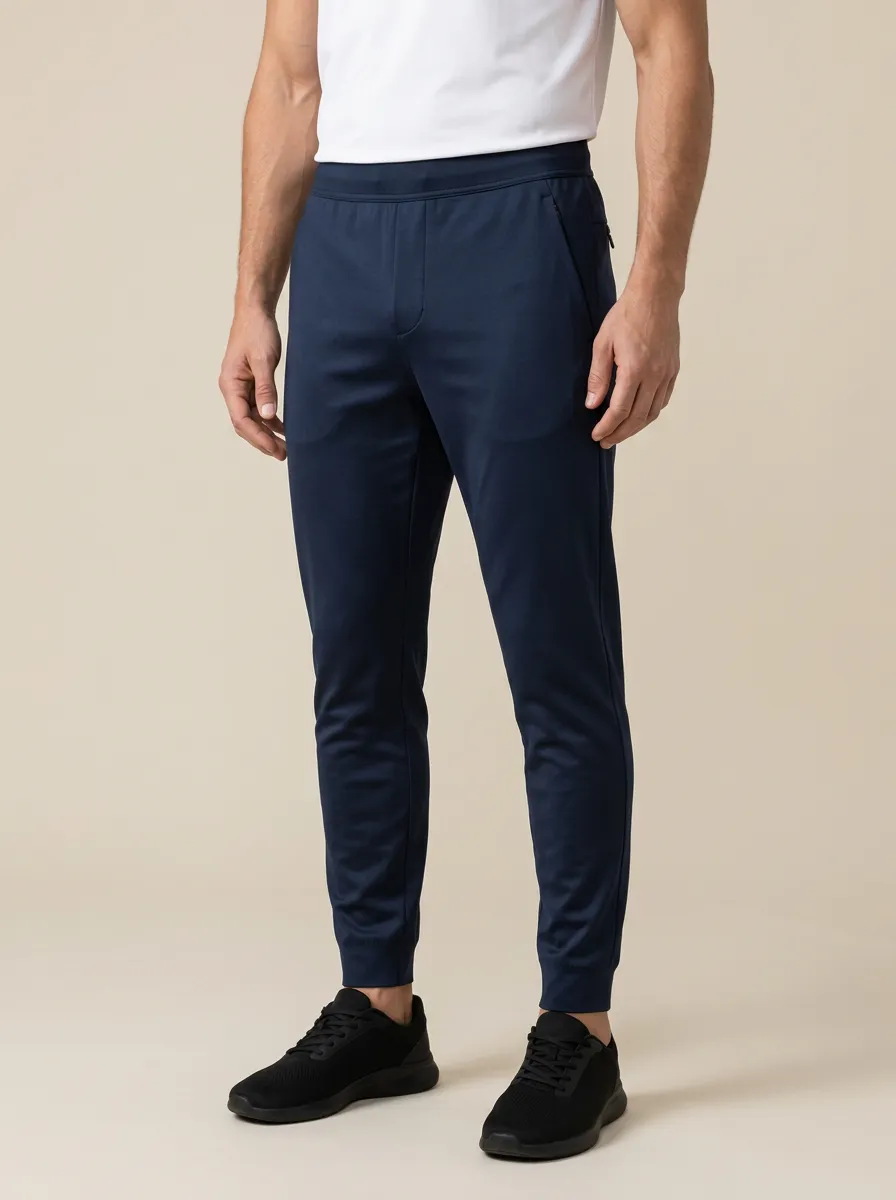 Navy Solid Sweatpants for Men