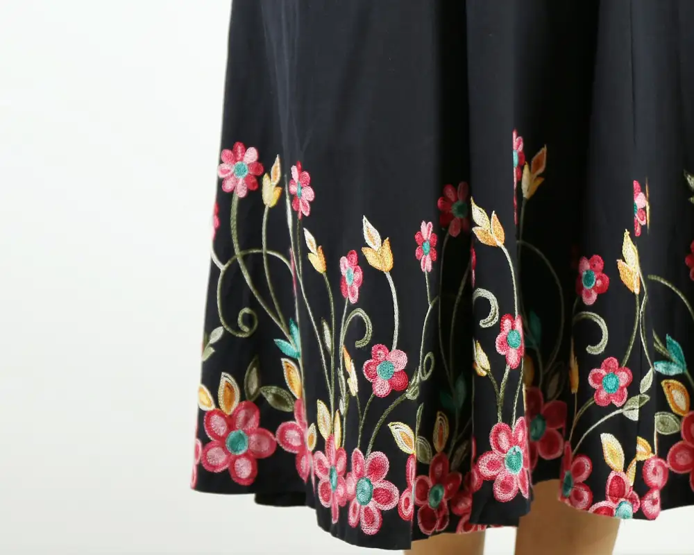 Everyday Embroidered Linen Maxi Skirt
