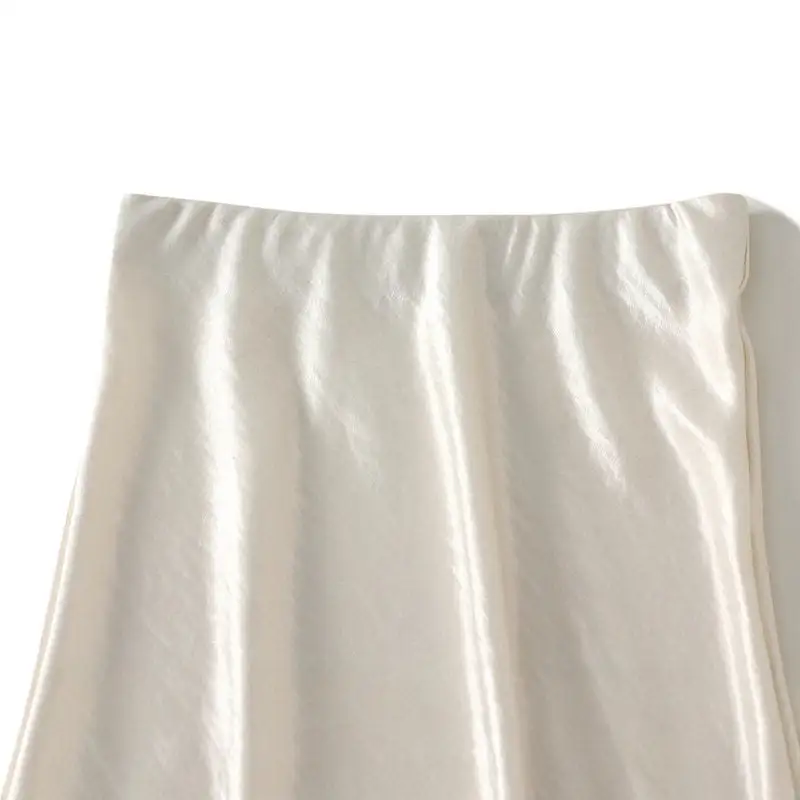Comfort Lace Trim Satin Mermaid Skirt