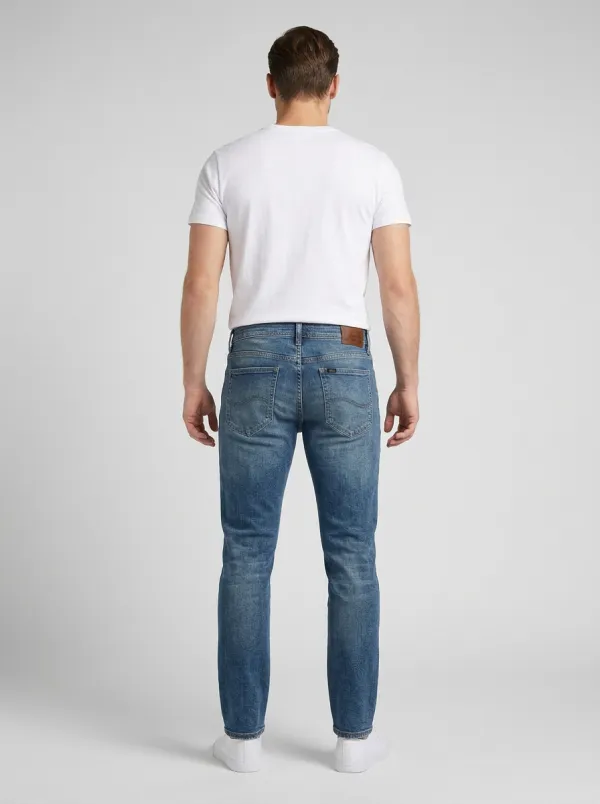 Men's Casual Daily Wear Faded Blue Stretch Denim Jeans