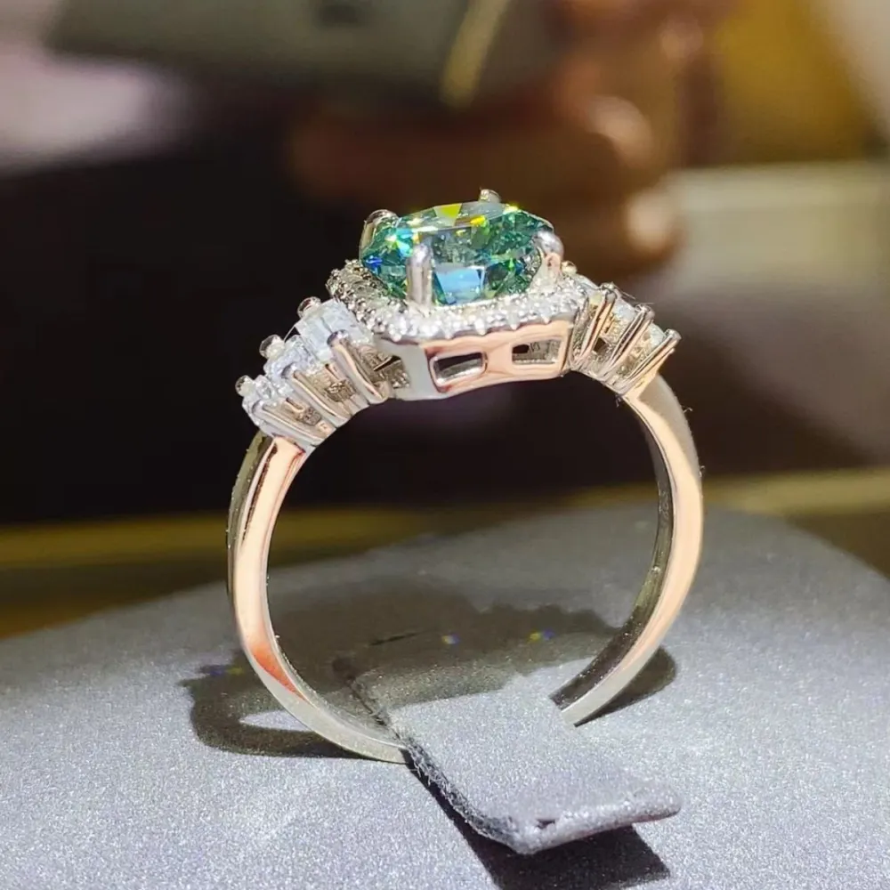 Statement Platinum-Plated Moissanite Ring