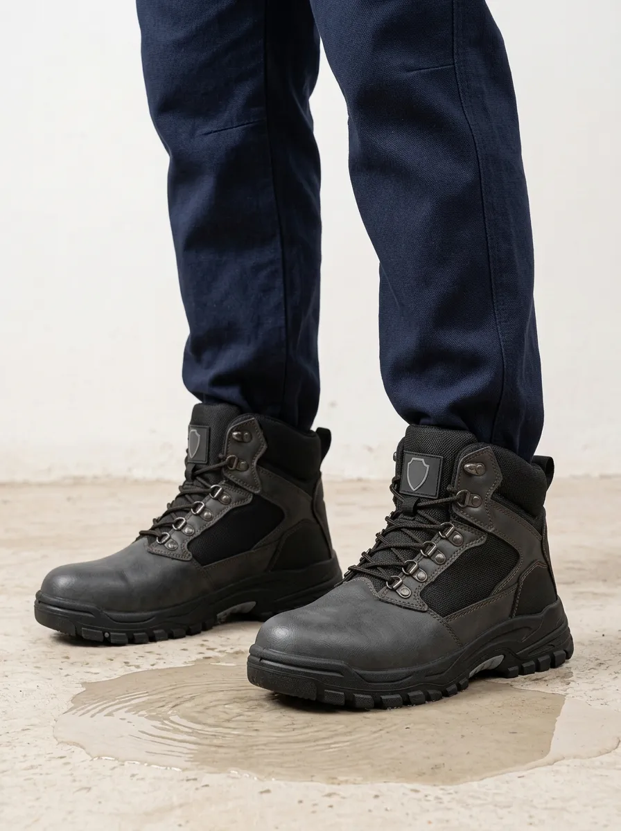 Unisex Waterproof Tactical Shield Printed Work Boots