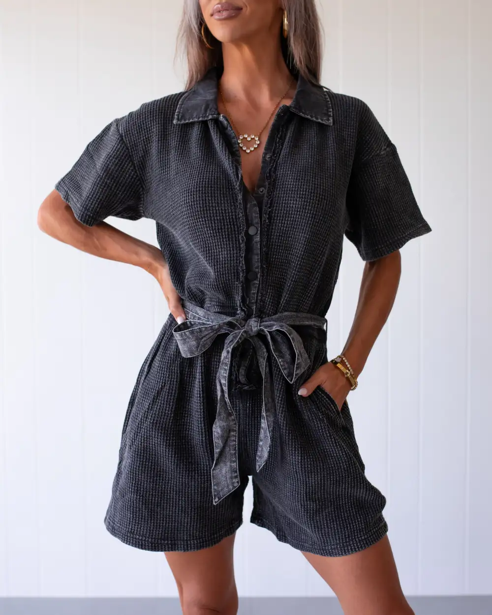 Mineral Wash Cotton Playsuit