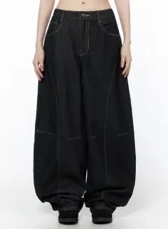 Solid Baggy Jeans