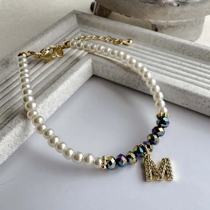 Pearl Initial Bracelet