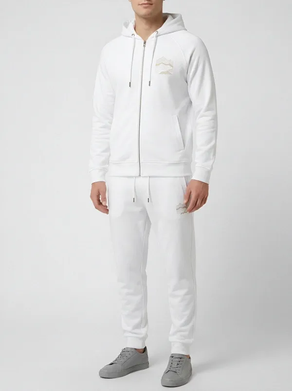 Men's Linear Mountain Graphic Raglan Zip-Up Jogger Set