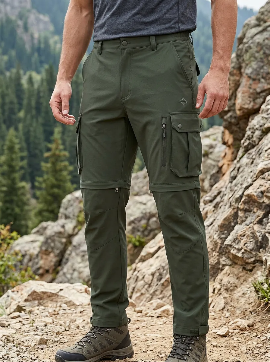Men's Terrain Travel Waterproof Zip-Off Tactical Cargo Pants