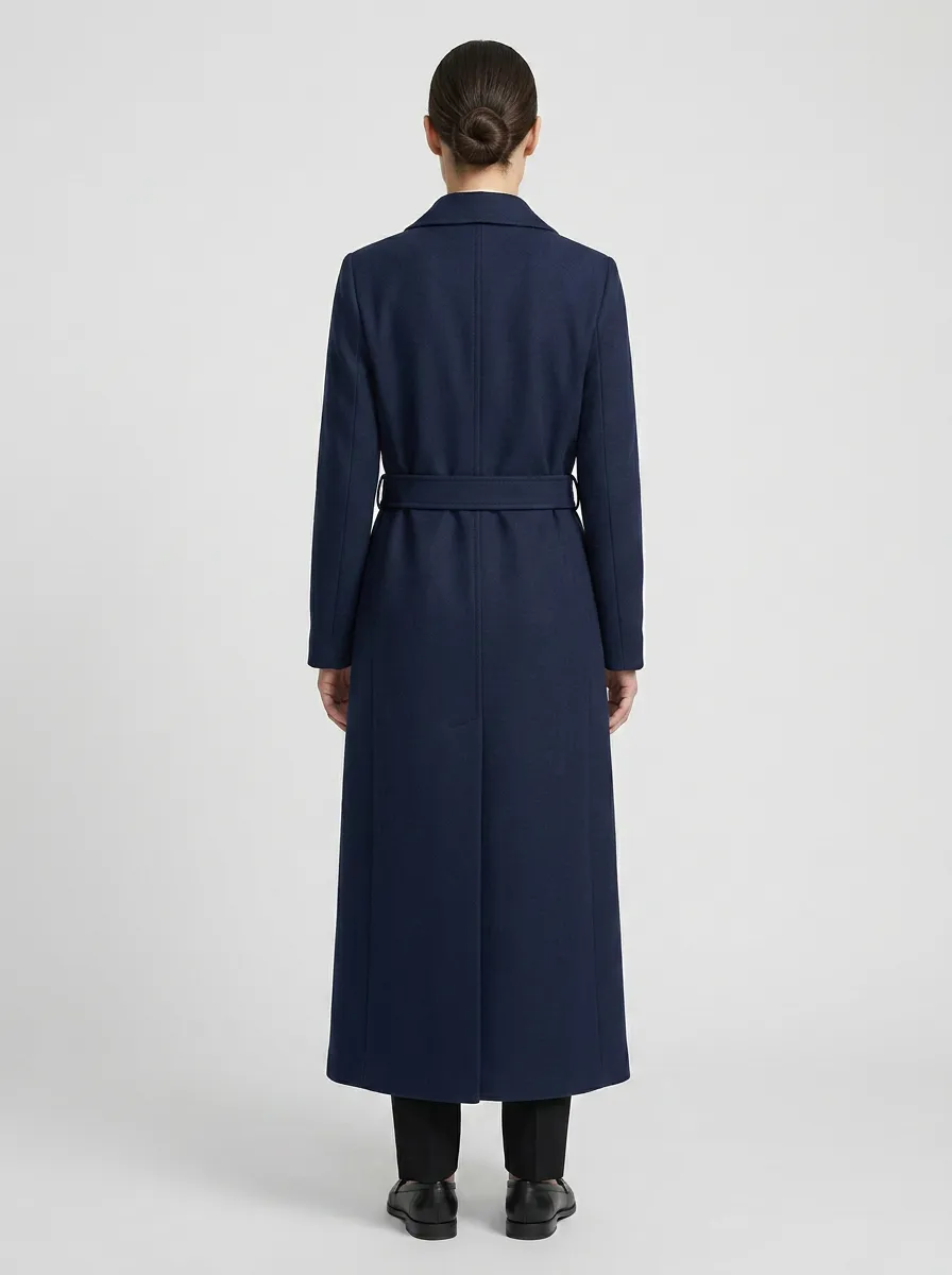 Women's Contemporary Belted Minimalist Long Trench Coat